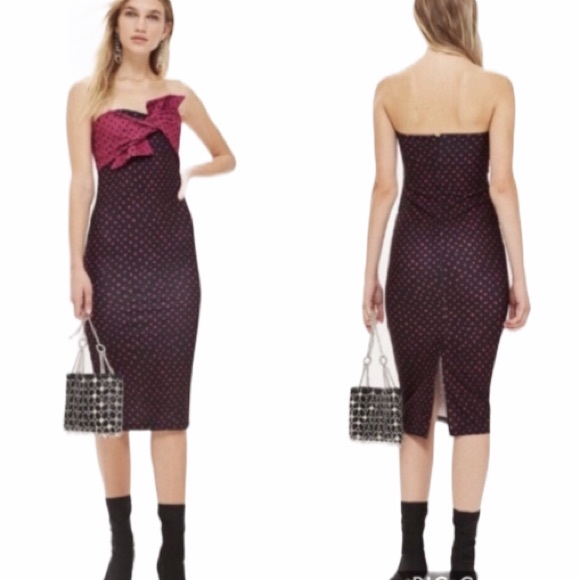 topshop bow twist midi dress
